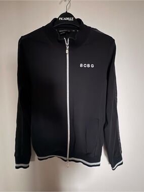 BCBG Black Full-Zip Logo Track Jacket